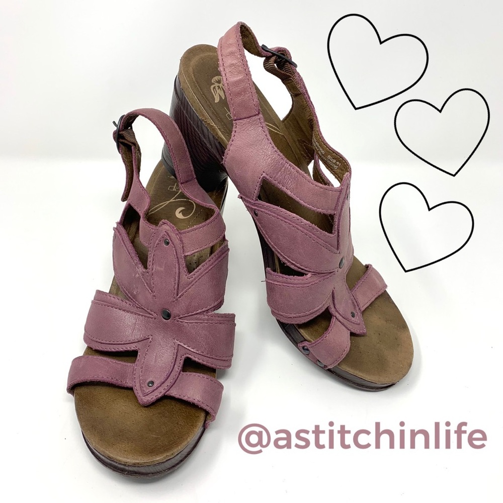 Mauve Leather Dansko Slingback Heals